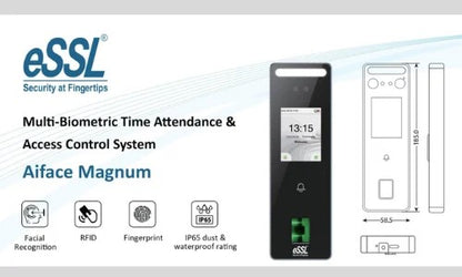 Navkar Systems essl Multi Biometric Time Attendance & Access Control System Aiface Magnum