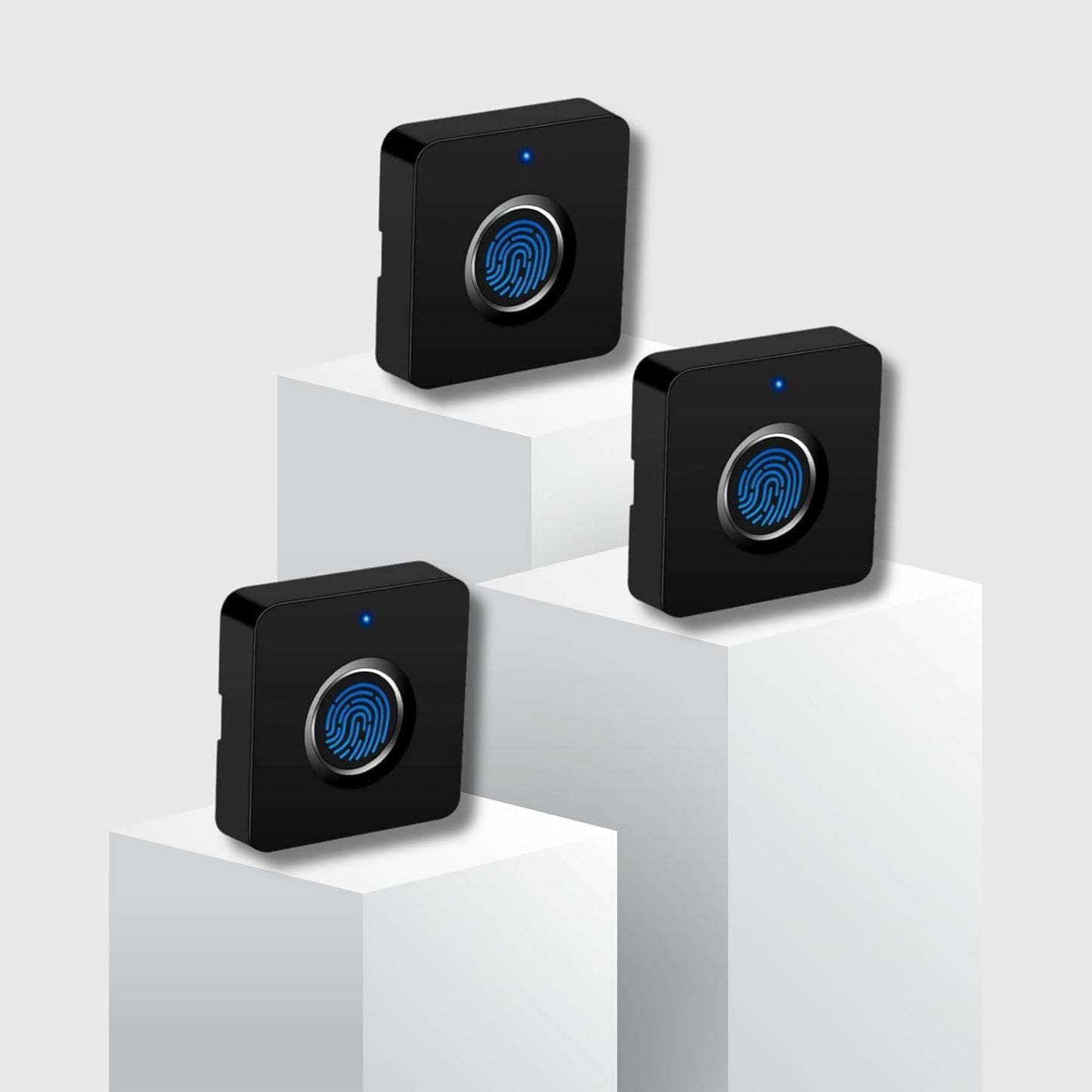 Fingerprint Drawer Lock - Pack of 3 | Keyless Drawer Lock with 20 Unique Fingerprint Access | Ideal for Home/Office | Suitable for Drawers/Desks/Cabinets I Door Thickness - 15-24mm
