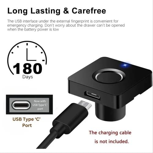 Fingerprint Drawer Lock - Pack of 3 | Keyless Drawer Lock with 20 Unique Fingerprint Access | Ideal for Home/Office | Suitable for Drawers/Desks/Cabinets I Door Thickness - 15-24mm