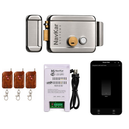 Navkar Combo-CN66 Wi-Fi Rim Lock for Metal Gate