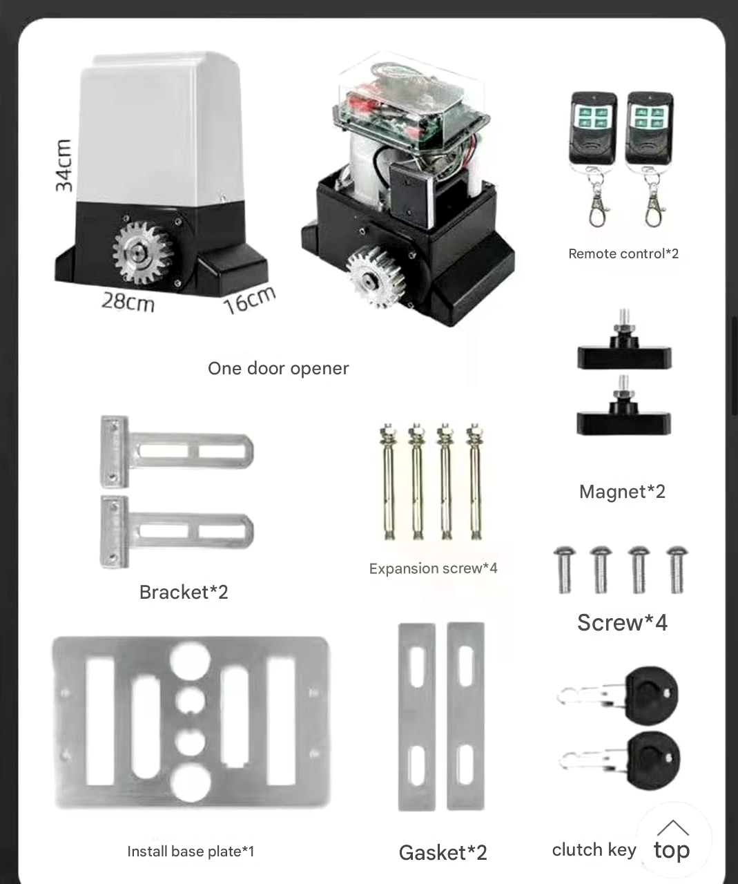 NAVKAR SYSTEMS Sliding Gate Motor 550W 1200 Kg Capacity with 2 Remotes, Limit Switches, 2 Keys to Free The Motor and Mounting Base Plate with User Manual