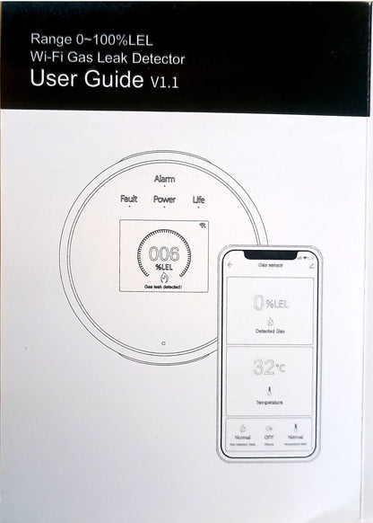 Tuya Smart APP Control LCD Screen Leakage Sensor Gas Detector Smart Home Industrial Alarm Fire Security Wifi Gas Detector