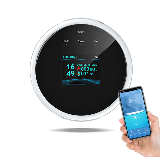 Tuya Smart APP Control LCD Screen Leakage Sensor Gas Detector Smart Home Industrial Alarm Fire Security Wifi Gas Detector