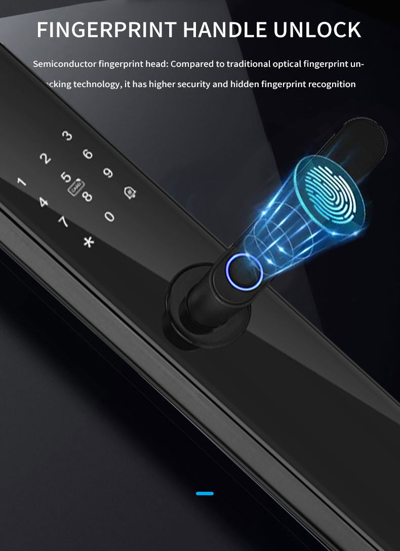 SBL-10 Smart Wooden Handle Door Lock with 5-Way Unlocking | Fingerprint | Pincode | Mobile App| Mechanical Key | OTP Access |Stainless Steel Mortise