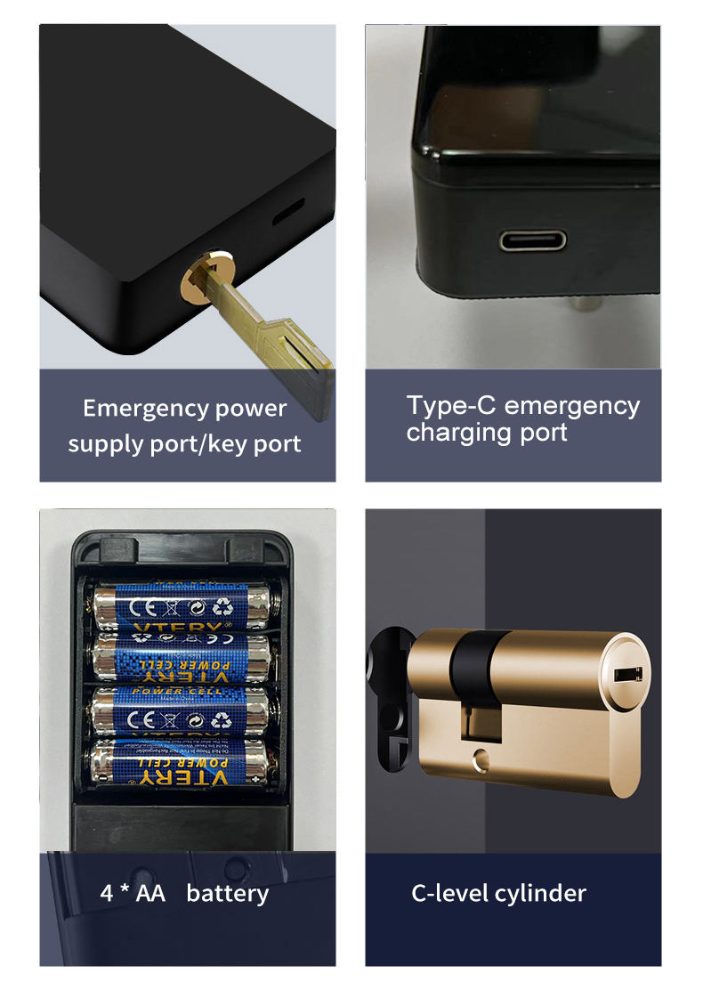 SBL-10 Smart Wooden Handle Door Lock with 5-Way Unlocking | Fingerprint | Pincode | Mobile App| Mechanical Key | OTP Access |Stainless Steel Mortise