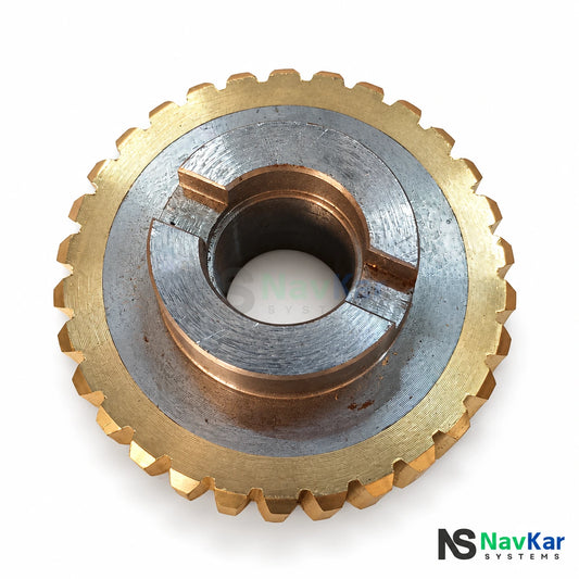 NavKar BRG-SGM replacement brass gear for sliding gate motor, front detail