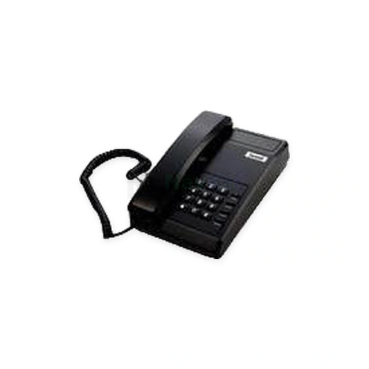 Beetel C11 black landline phone, alternate front angle with original keypad