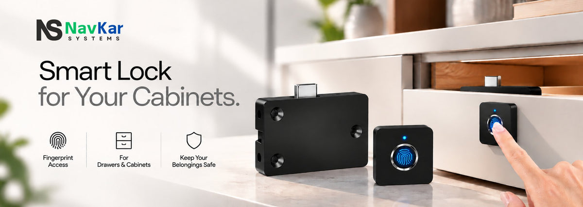 NavKar Systems fingerprint smart lock for cabinets and drawers