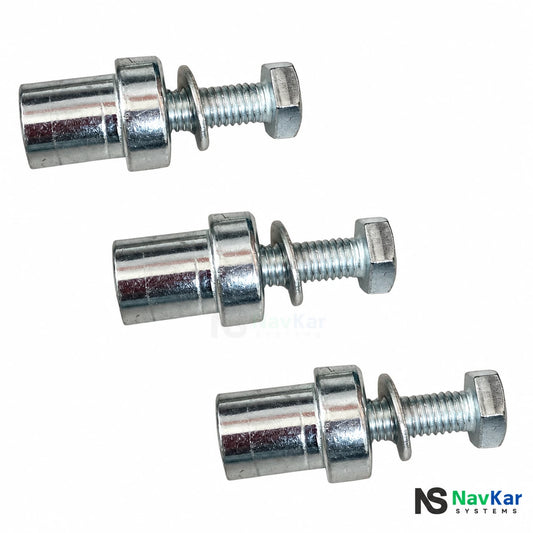 NavKar NB-SGM pack of three gear-rack mounting bolts with spacers and washers for sliding gate motor