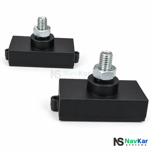 NavKar LS-SGM black sliding gate limit switch pair with threaded metal studs