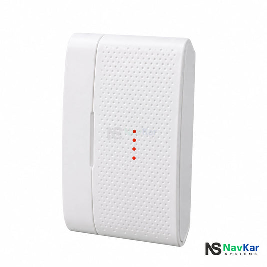 NavKar MCJ-43 wireless door sensor with textured white casing and four indicators