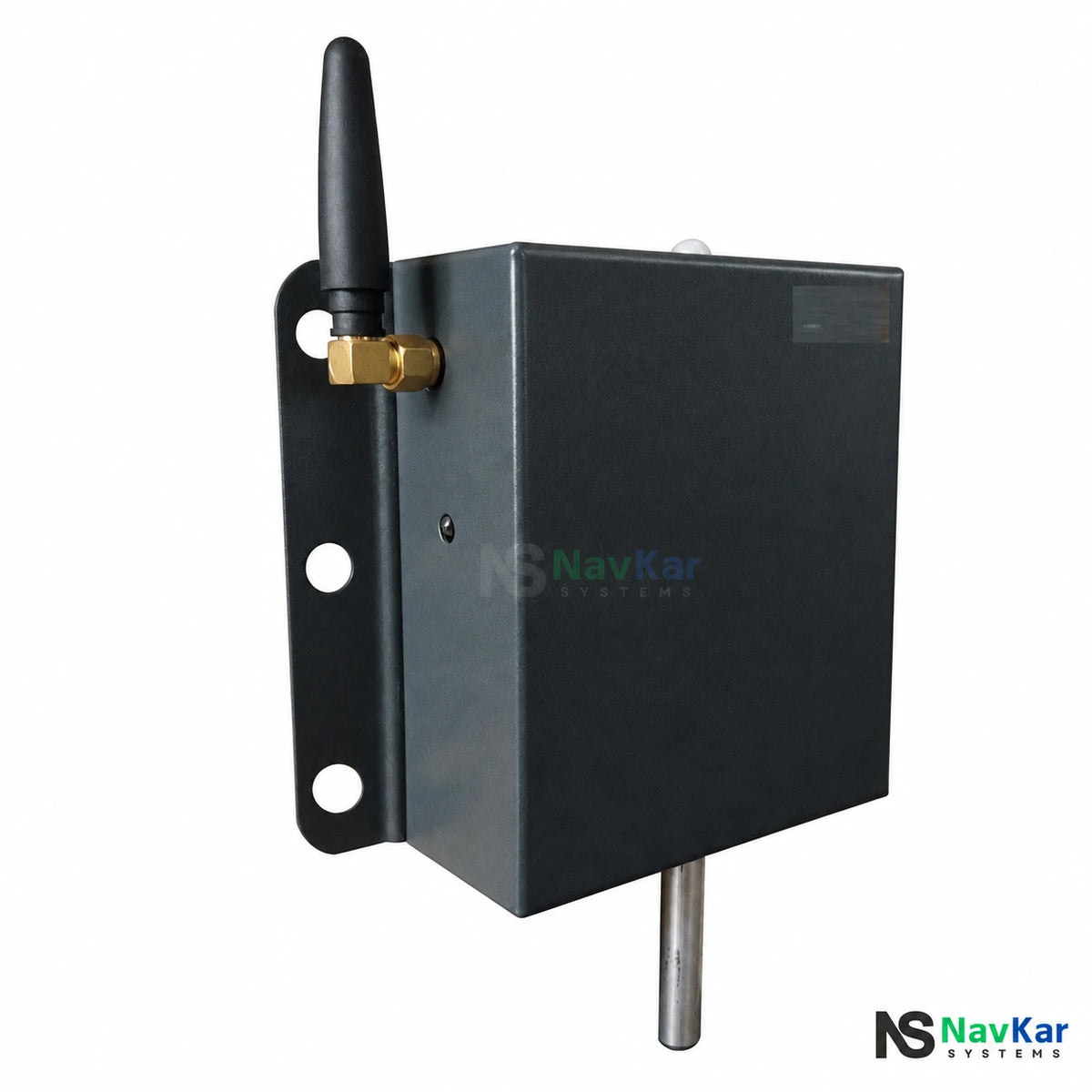 NavKar PLG-43 wireless shutter sensor with metal plunger, antenna and mounting flange