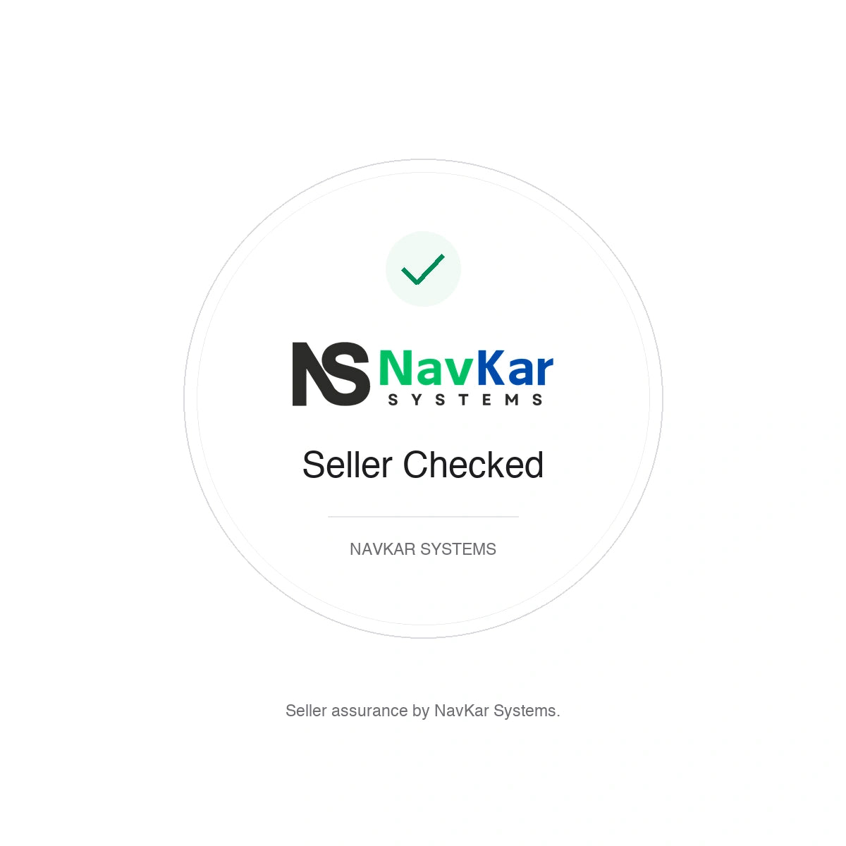 NavKar Systems Seller Checked seal, the seller’s own assurance mark