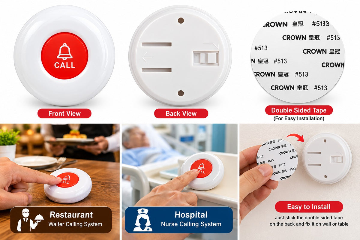 Extra Wireless Call Button for NavKar Nurse Calling & Waiter Calling System (Add-on)