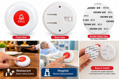Extra Wireless Call Button for NavKar Nurse Calling & Waiter Calling System (Add-on)