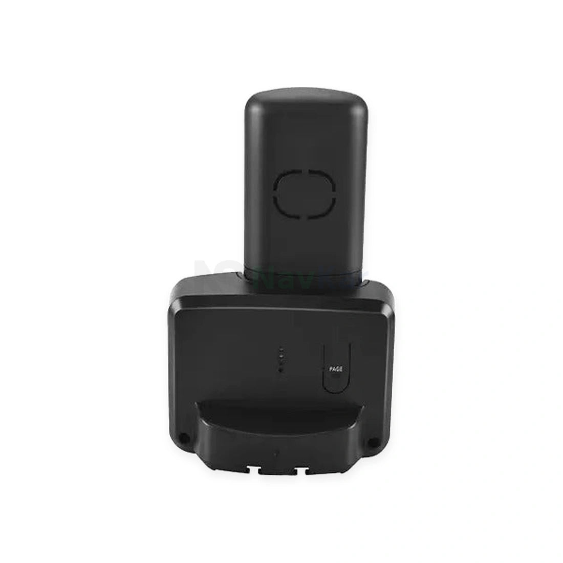 Beetel X90 cordless phone with charging base, rear view showing original housing and page button