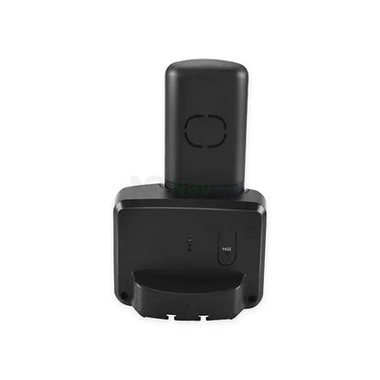 Beetel X90 cordless phone with charging base, rear view showing original housing and page button