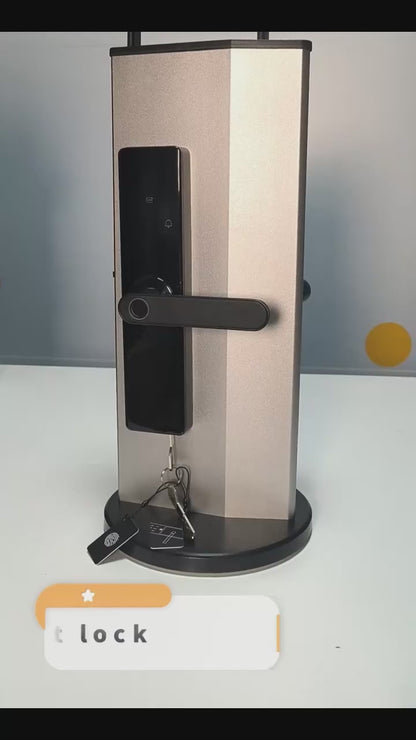 SBL-10 Smart Wooden Handle Door Lock with 5-Way Unlocking | Fingerprint | Pincode | Mobile App| Mechanical Key | OTP Access |Stainless Steel Mortise