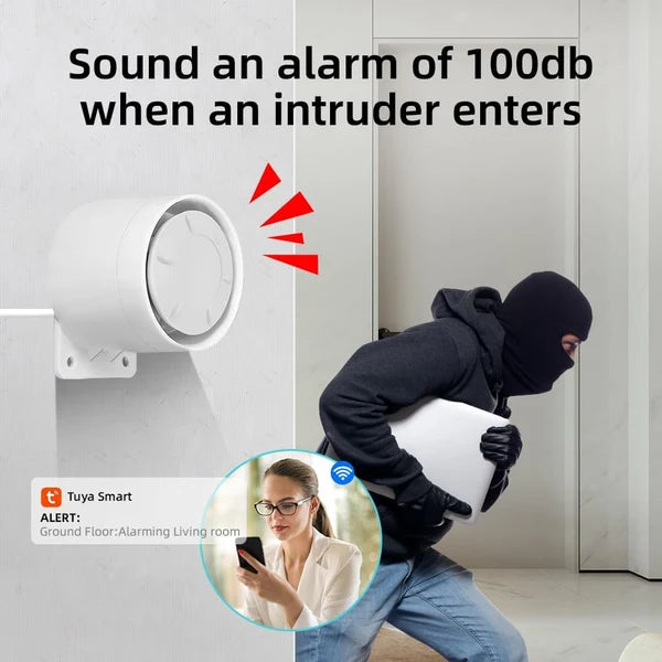 NAVKAR SYSTEMS Combo-CN307 ACJ-400 Home Security Alarm System Complete Kit with 1 Wireless Vibration Sensor VS-43 | Smart Anti-Theft Security System with App Alerts, SMS & Call Notifications