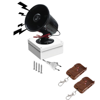 Combo-CN148 12V Siren fitted with Remote Receiver and adapter, 2 Remotes