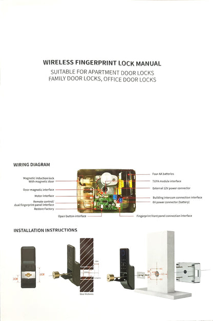 BMT-22  Weatherproof Tuya WiFi Smart Door Lock Digital Password Double Fingerprint Electronic motorised Rim Lock for All Swing Doors