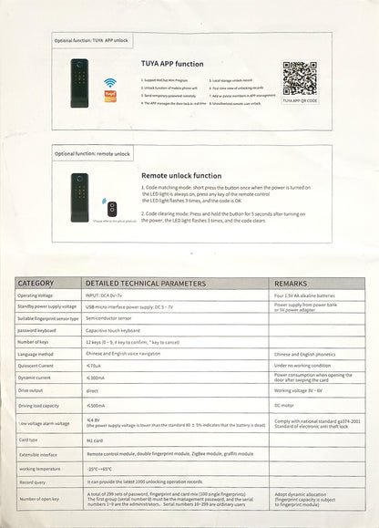 BMT-11  weatherproof Tuya WiFi Smart Door Lock Digital Password Single Fingerprint Electronic motorised Rim Lock for All Swing Doors
