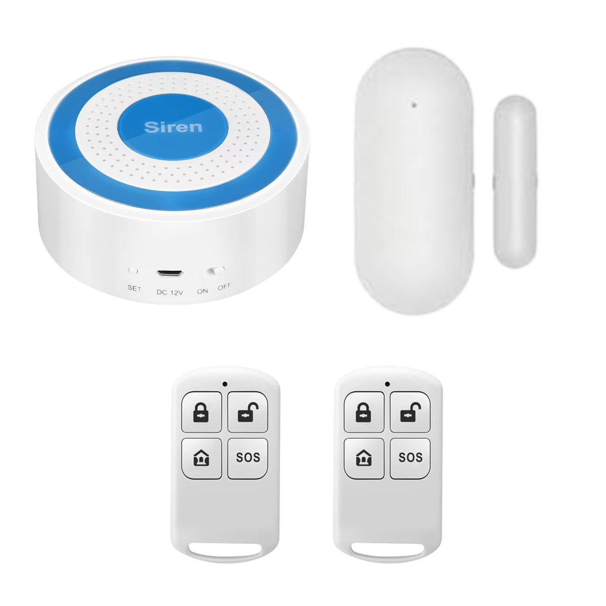 Navkar Systems SRRD-43 Wireless Strobe Siren Kit with MCOC-43 Magnetic Door/Window Sensor and 2 Remote Controls
