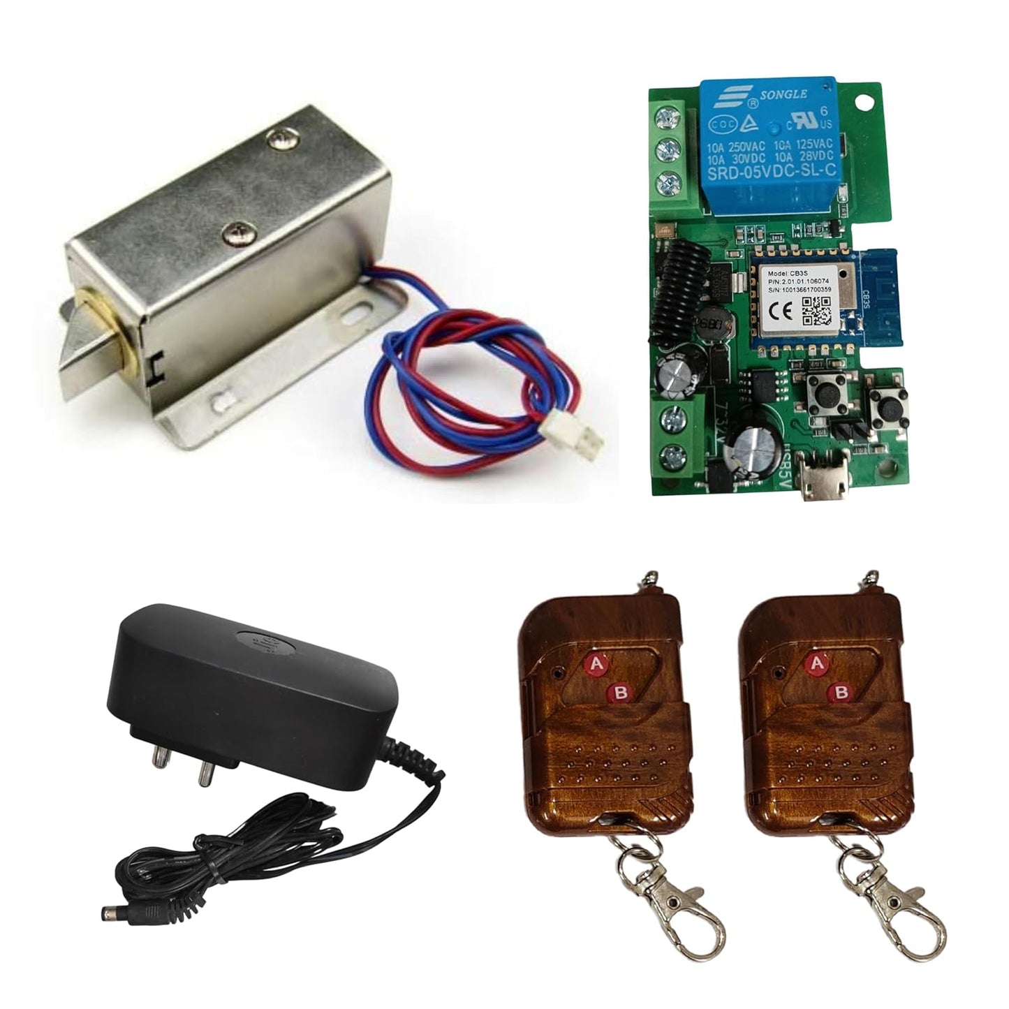 Combo-CN82 12V DC Cabinet Door Drawer Electric Lock with TUYA WiFi PCB to Operate Cabinet Lock by Mobile App (with 2 remotes)