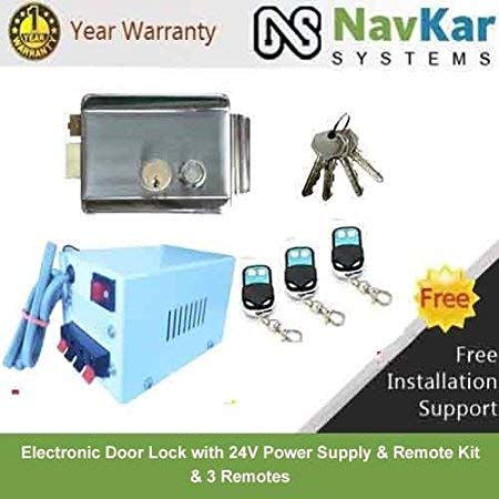 Electronic Door Lock + Power Supply with 3 Remotes, Plug n Play, Easy to Install, DIY