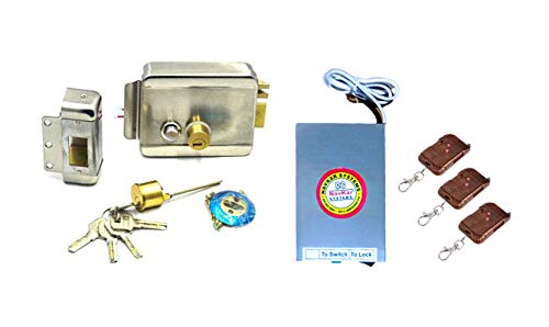 Electronic Lock with Power Supply with 3 Remotes for Residential Building, Commercial Office, Hotel, School etc.