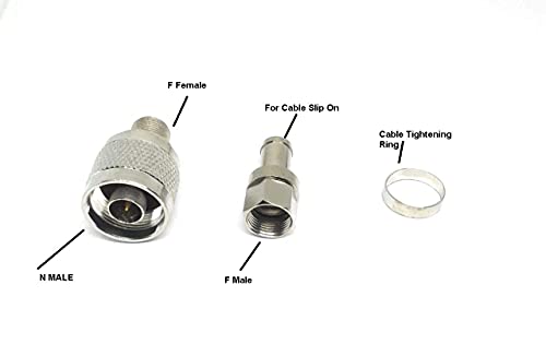NAVKAR SYSTEMS N Male Connector for Mobile Signal Booster N Male to F Female Connector Along with Coaxial Cable LMR 300 LMR 400 Connector - Set of 4 nos.