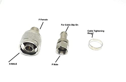 NAVKAR SYSTEMS N Male Connector for Mobile Signal Booster N Male to F Female Connector Along with Coaxial Cable LMR 300 Type (Per meter), LMR 400 Type (Per Meter) Connector - Set of 4 nos.