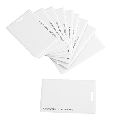 PVC 10x EM4100 RFID 125KHz Clamshell EM ID Card Thick Door Access Control 1.2 mm (White)