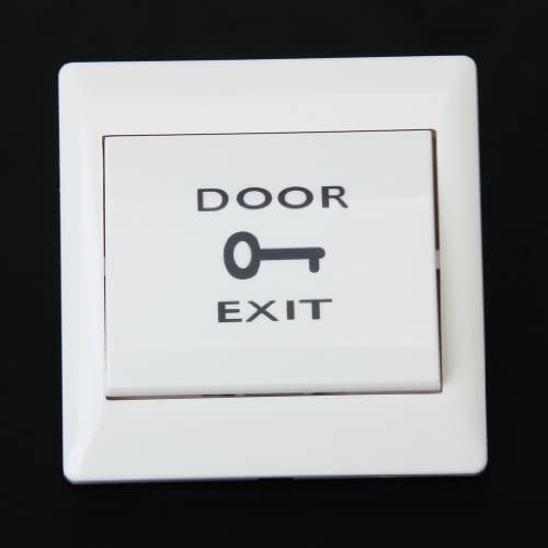 PC Fireproof Plastic Door Exit Push Release Button Switch for Electric Access Control (White, 86x86 mm)