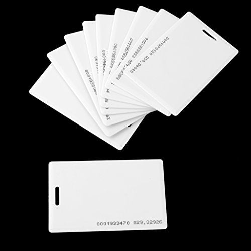 PVC 10x EM4100 RFID 125KHz Clamshell EM ID Card Thick Door Access Control 1.2 mm (White)