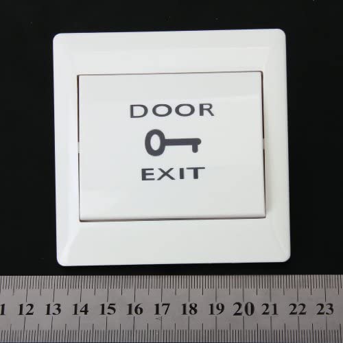 PC Fireproof Plastic Door Exit Push Release Button Switch for Electric Access Control (White, 86x86 mm)