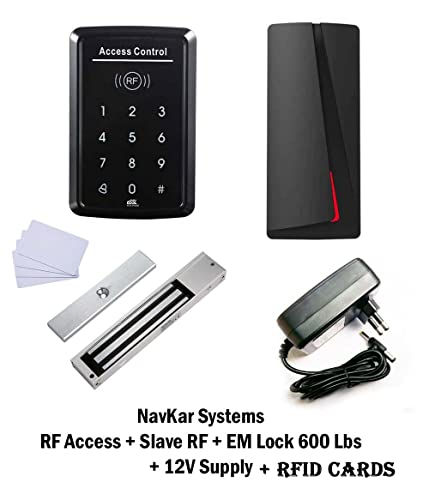 RF Access, Slave RF, EM Lock 600 Lbs, 12V Supply with 10 RFID Cards