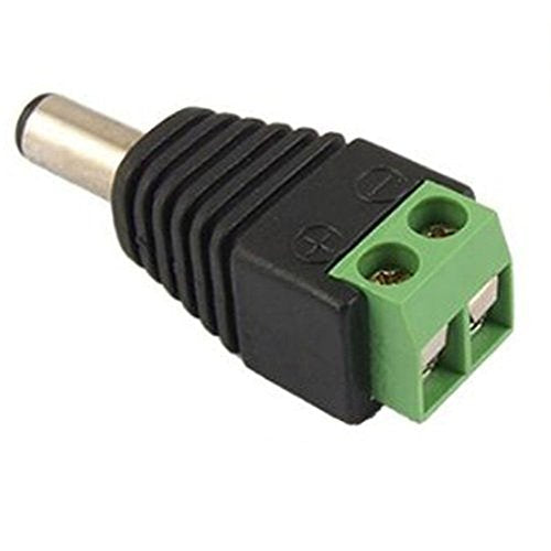 NAVKAR Dc Connectors Screw Type (Green) for CCTV Camera,(Pack of 10Pcs. Connectors)
