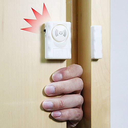 Wireless Door Window Open Alert Home Security System Siren/Alarm, Standard Size, White - Set of 4 Nos Sensors