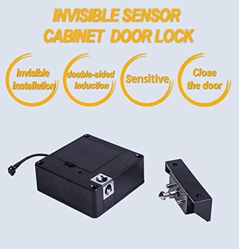 Metal Invisible or Hidden RFID Smart Digital Lock Specially Designed for Wardrobe, Cabinet or Drawer Master & User Cards with Lock (Black , Polished)