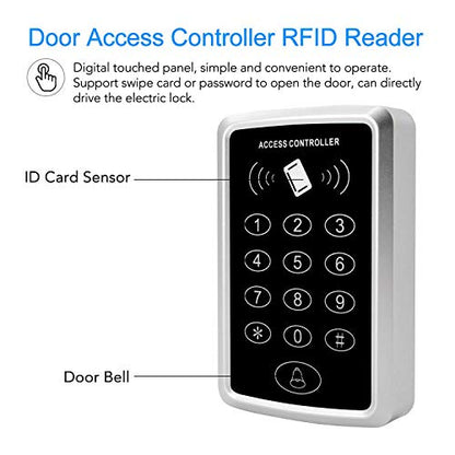 Door Access Controller RFID Reader 125KHz Access Control Keypad Digital Panel Card Reader Home Safety Protection Door Lock System