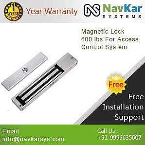 Electro Magnetic Lock/EM Lock Single Leaf 600 LBS (Standard Size, Silver) Steel Finish