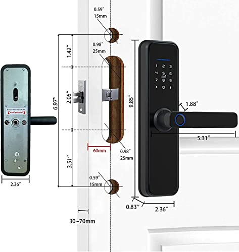Navkar Systems Smart Door Lock with 5-Way Unlocking | Fingerprint | Pincode | Mobile App| Mechanical Key | OTP Access |Stainless Steel Mortise with 5 Bolts