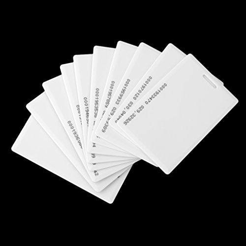 PVC 10x EM4100 RFID 125KHz Clamshell EM ID Card Thick Door Access Control 1.2 mm (White)