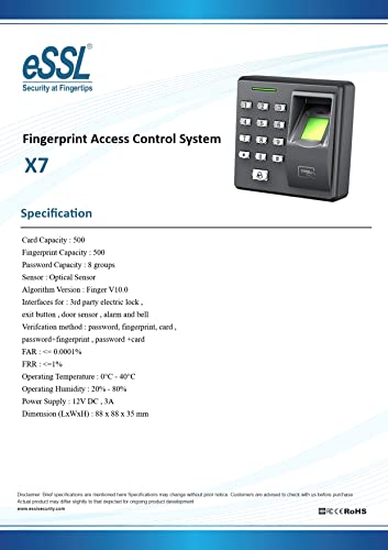 ESSL Fingerprint Access Control Terminal - X7