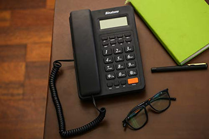 Spirit 221 Basic Corded Landline Phone with Display for Office & Home (Black)