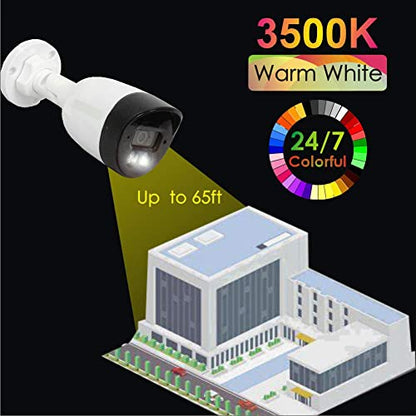 Jensonic 2 MP Color Night Vision Day/Night 24 Hour Full Color Vision 1080P Full HD AHD Weatherproof Bullet CCTV Surveillance Camera Compatible with All 2MP