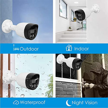 Jensonic 2 MP Color Night Vision Day/Night 24 Hour Full Color Vision 1080P Full HD AHD Weatherproof Bullet CCTV Surveillance Camera Compatible with All 2MP