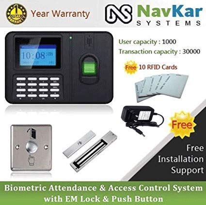 Biometric Attendance & Access Control System with EM Lock & Push Button NS60 / JENSONIC B27