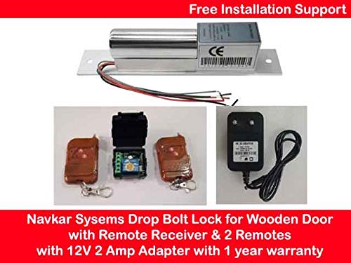 Drop Bolt Lock with Remote Receiver with 2 Remotes & Adapter